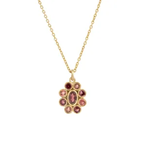 Collier 9 Planètes Rhodolite