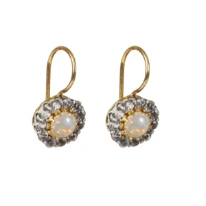 Boucles d'Oreilles Andrea White topaz, white opal
