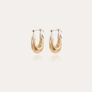 Boucles d'oreilles Écume petit modèle bicolore dorées