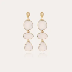 Boucles d'oreilles Sireine dorées - Cristal