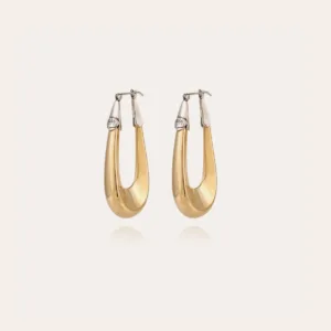 Boucles d'oreilles Écume grand modèle bicolore dorées