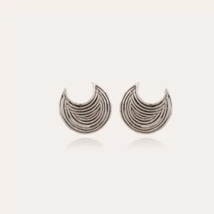 Boucles d'oreilles puces Luna Wave argentées - CLIP