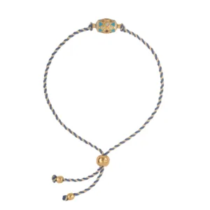 Bayamo fil bicolor écru et bleu Bracelet