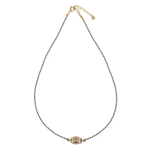 Collier Baracoa - fil bicolore Écru et Bleu