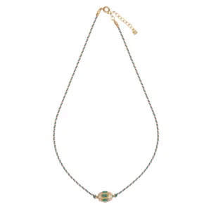 Collier Varadero - fil bicolore Vert et Rose clair