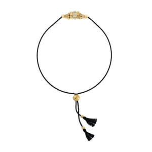 Rakhi 2 Topaze blanche Fil Noir