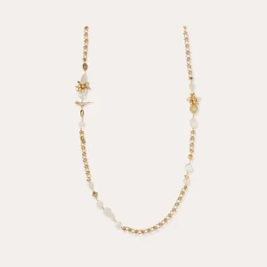 Sautoir Victorien doré - Nacre blanche