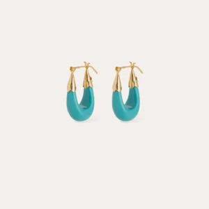 Boucles d'oreilles Ecume petit modèle acétate - Turquoise