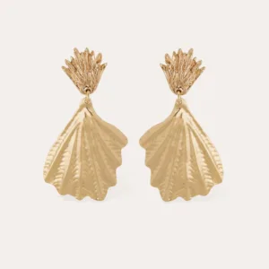Boucles d'oreilles Shellona grand modèle dorées