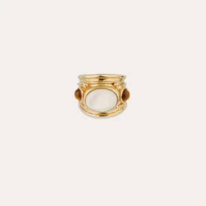 Bague Simone - OEil de Tigre & Nacre Blanche